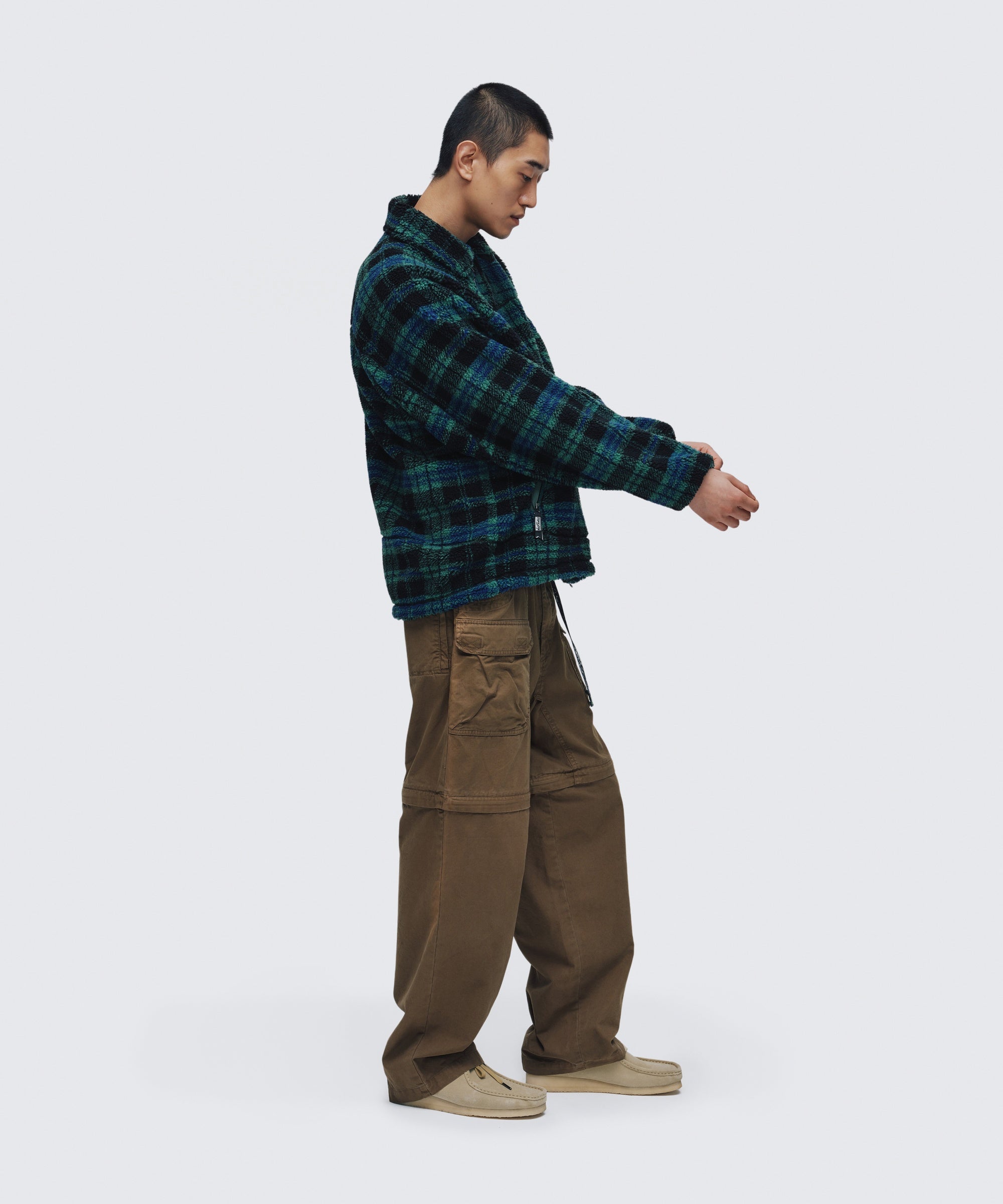 フラッフィーチェックボアジャケット|FLUFFY CHECK BOA JACKET