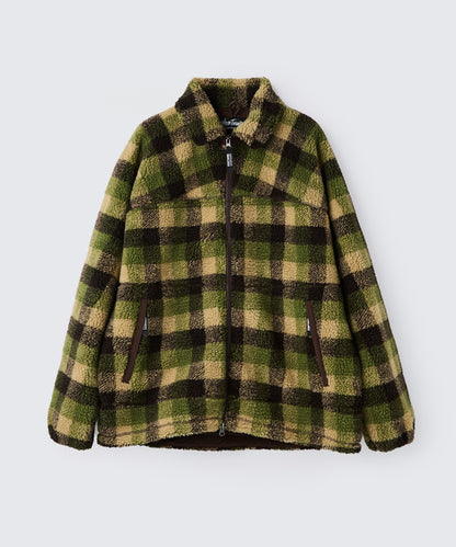 フラッフィーチェックボアジャケット｜FLUFFY CHECK BOA JACKET