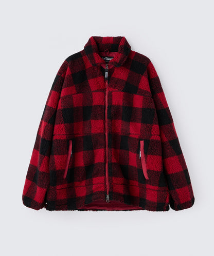 フラッフィーチェックボアジャケット｜FLUFFY CHECK BOA JACKET