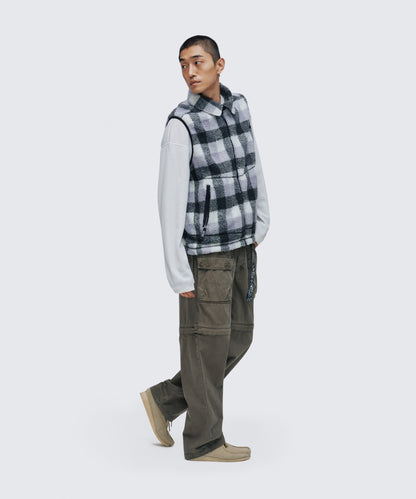 フラッフィーチェックボアベスト│FLUFFY CHECK BOA VEST
