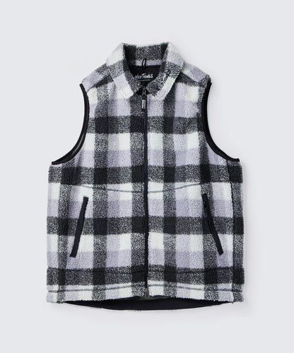 フラッフィーチェックボアベスト│FLUFFY CHECK BOA VEST
