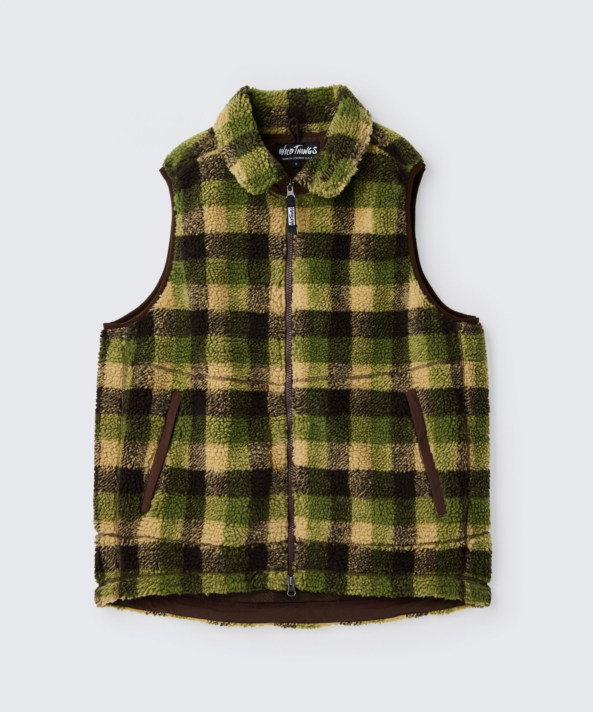 フラッフィーチェックボアベスト│FLUFFY CHECK BOA VEST – WILD